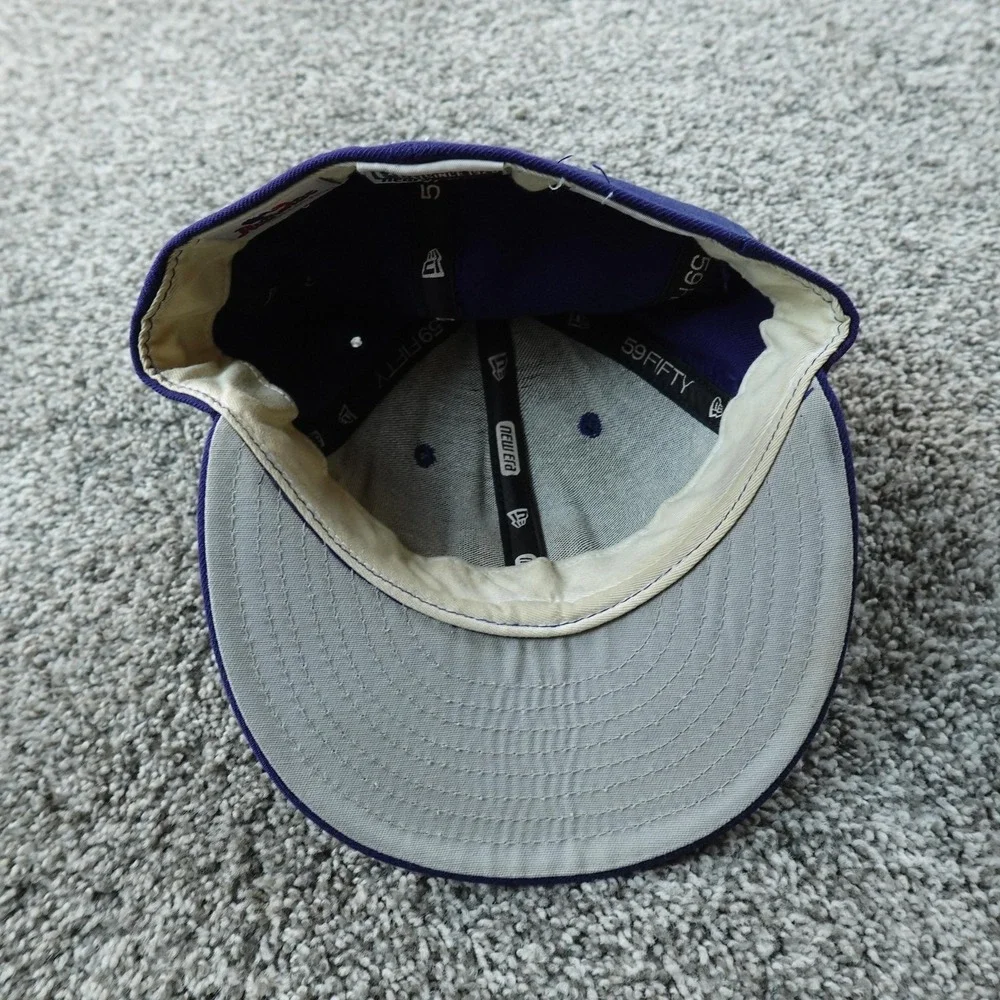 VTG‎ Chicago Cubs Hat Cap Fitted Mens 7 Blue MLB Baseball New Era Wool 90s USA